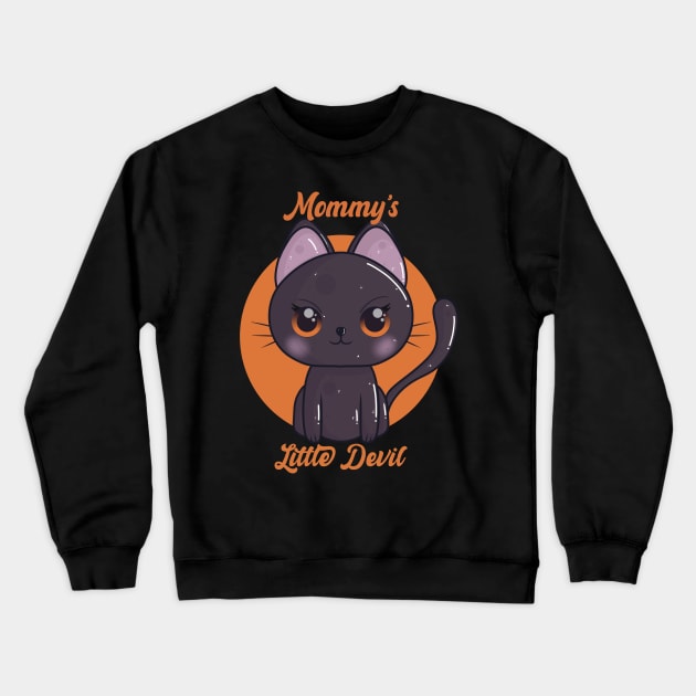 Mommy’s little devil cat design Crewneck Sweatshirt by LittleBearBlue